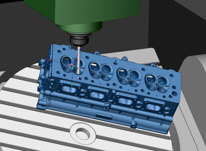 5 axis port machining in the cylinder head