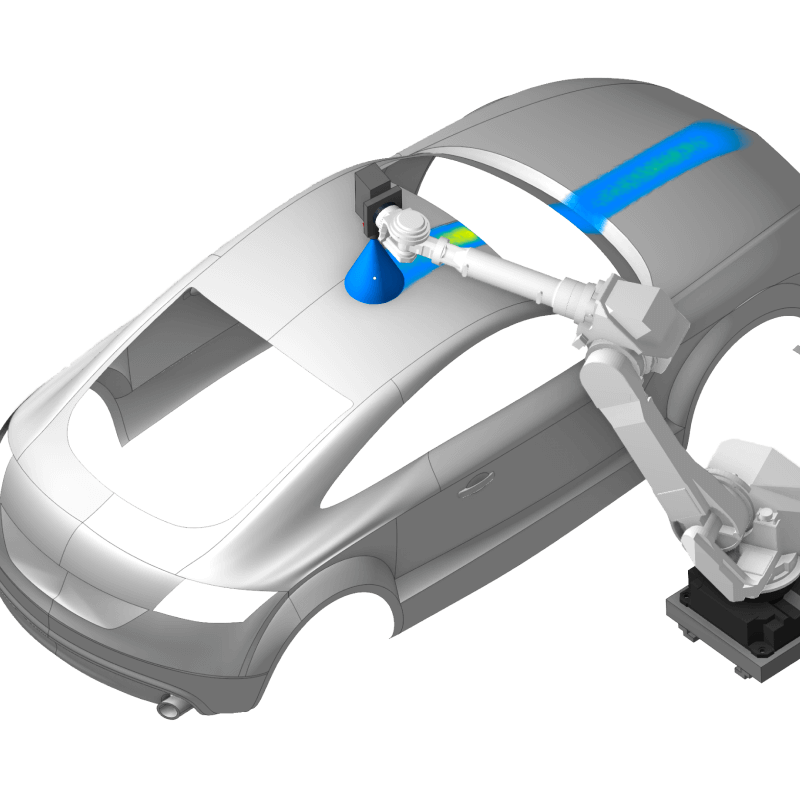 programování postřiku průmyslovým robotem