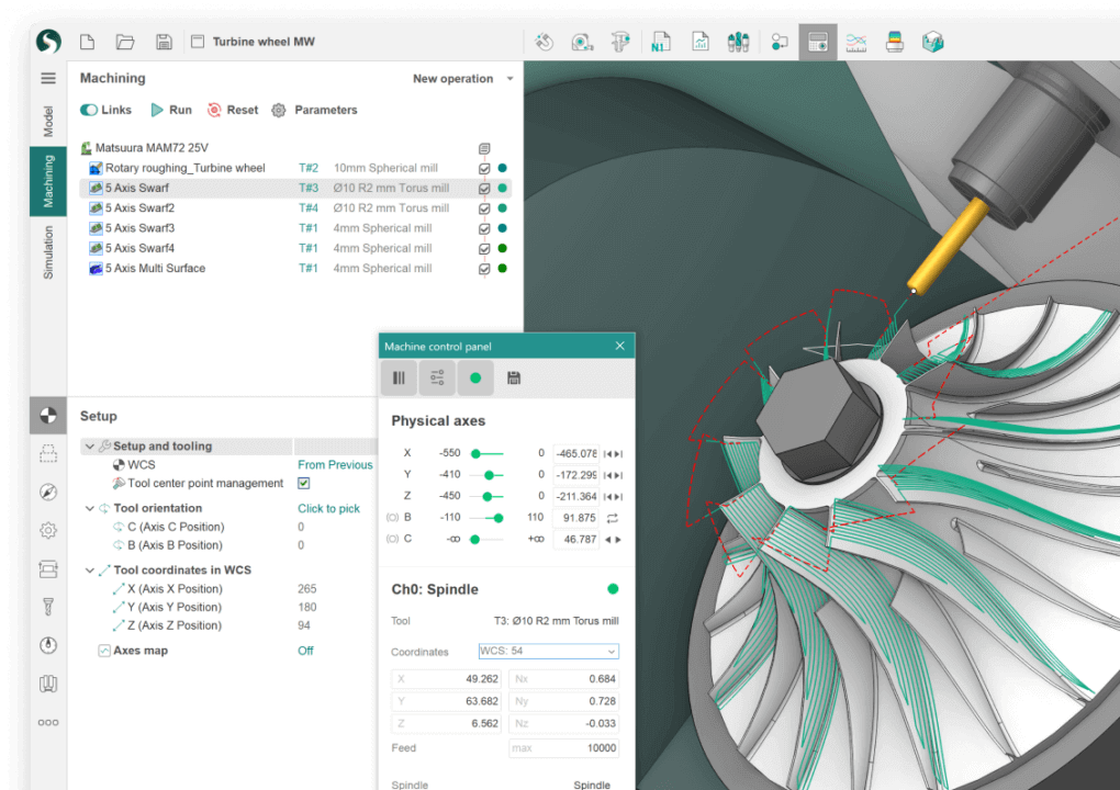 CAD CAM para la industria aeroespacial y aeron utica SprutCAM X