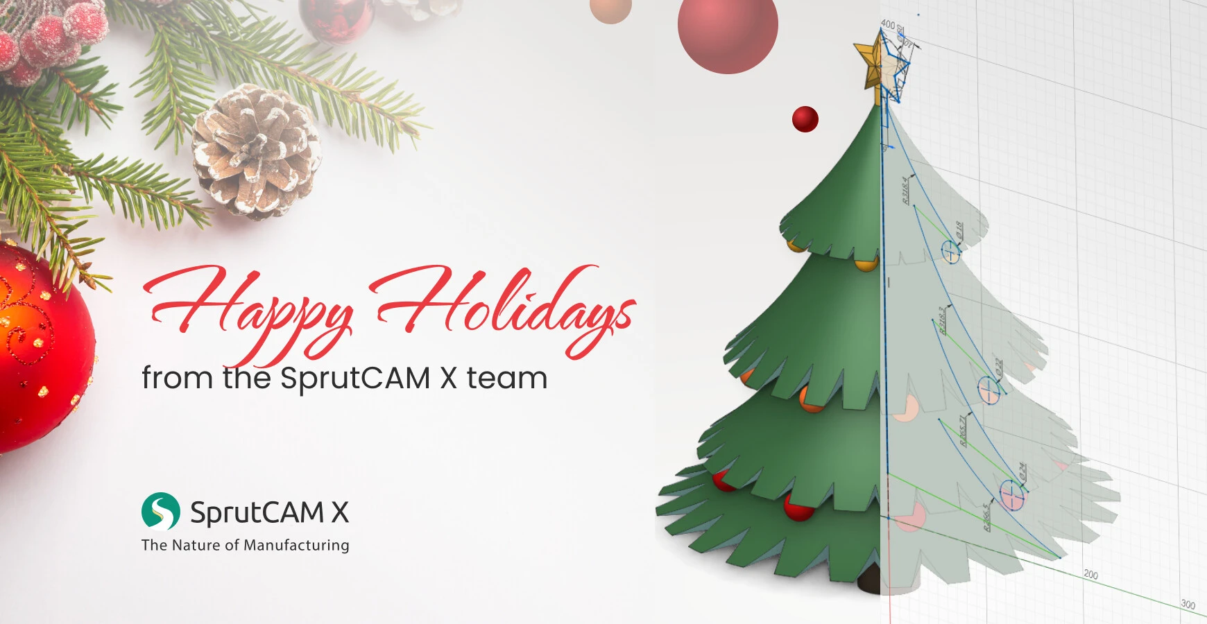 Happy Holidays greetings from SprutCAM Tech 2024 | SprutCAM X